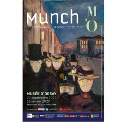 Clearance Affiche de l'exposition - Edvard Munch, un poème de vie, d'amour et de mort - Soirée sur l'avenue Karl Johan, 1892 - 40 x 60 cm Affiches Et Reproductions