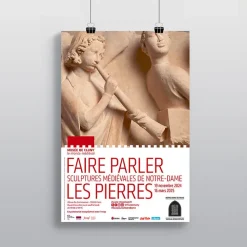 Affiche de l'exposition Faire parler les pierres. Sculptures médiévales de Notre-Dame - 40x60 cm