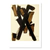 Affiche Pierre Soulages - Brou de noix sur papier marouflé sur toile, 1950 - 50x70 cm