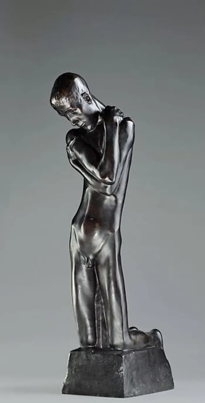 Agenouillé à la fontaine (panneaux aluminium)