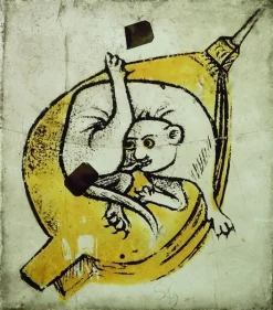 Animal fantastique allongé sur un soufflet (toiles sans cadre)
