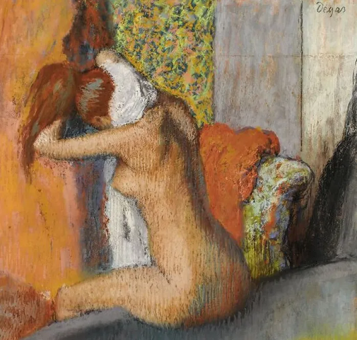 Après le bain, femme nue s’essuyant la nuque (détail) (affiches d'art)