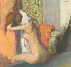 Après le bain, femme s'essuyant la nuque (panneaux aluminium)