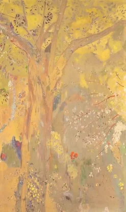 Arbre sur fond jaune (panneaux aluminium)