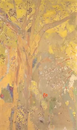 Arbre sur fond jaune (toiles encadrées)