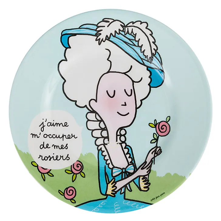 Clearance Assiette Marie-Antoinette J'aime m'occuper de mes rosiers Art De La Table