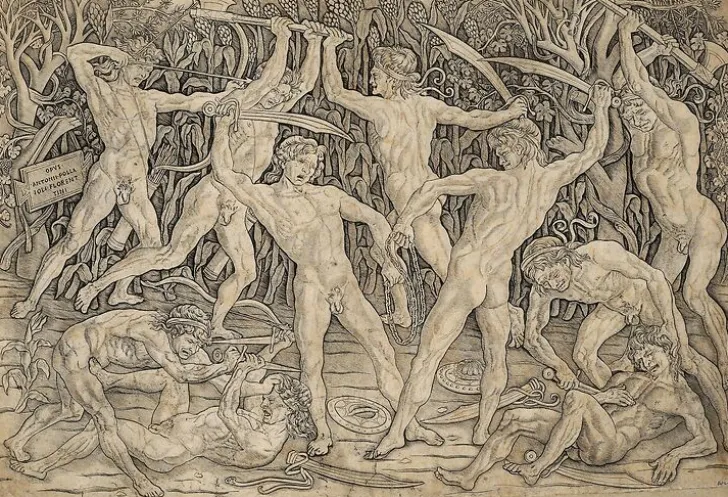 Bataille de dix hommes nus (toiles encadrées) Toiles Encadrées|Affiches D'Art Encadrées