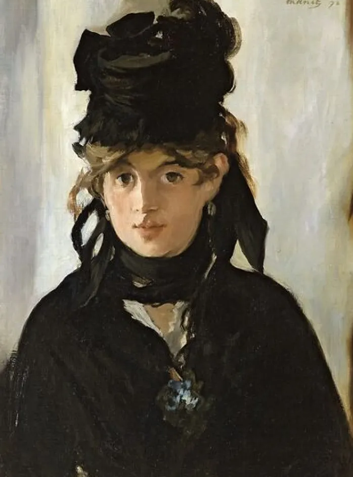 Berthe Morisot au bouquet de violettes (détail) (affiches d'art encadrées)