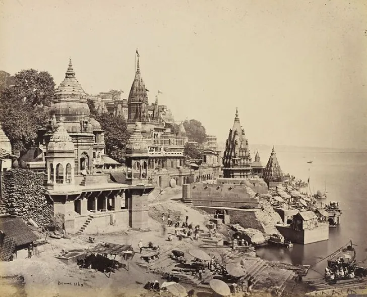 Bénarès. Ghat de Manikarnika, 1865 (toiles encadrées) Toiles Encadrées|Affiches D'Art
