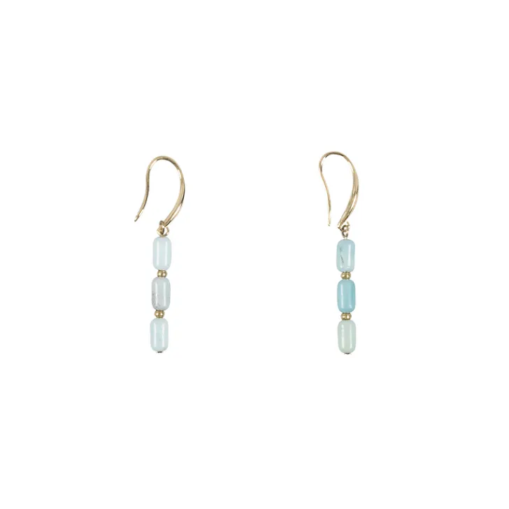 Clearance Boucles d'oreille pendantes Antiques avec pierres azur Boucles D'Oreilles