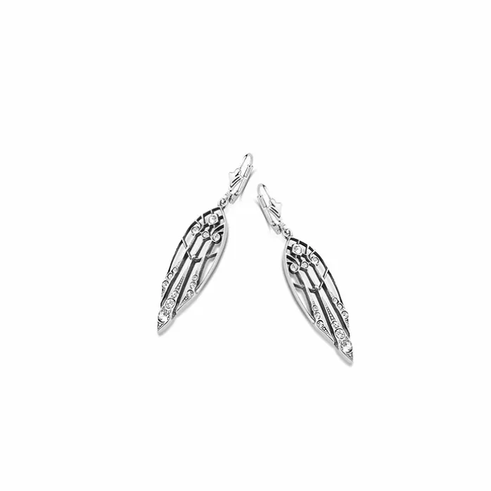 Boucles d'oreilles Art Nouveau Plume