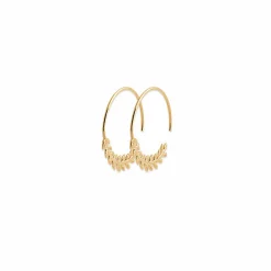 Clearance Boucles d'oreilles Créoles Feuilles de laurier Plaqué or Boucles D'Oreilles