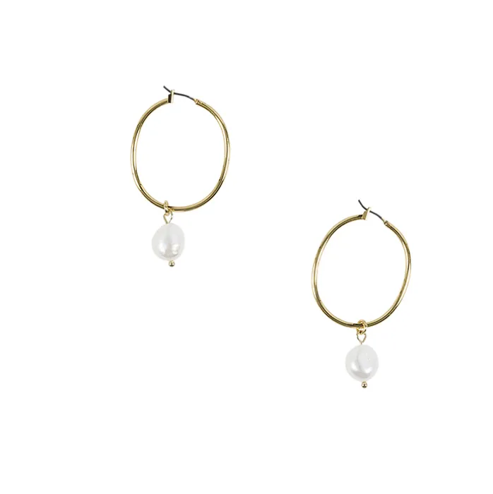 Boucles d'oreilles Créoles Perles de la Reine