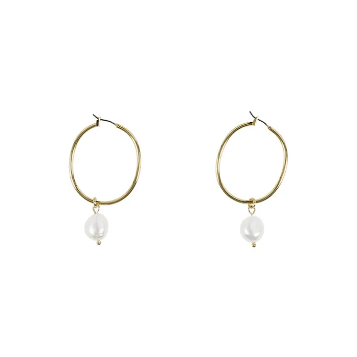 Boucles d'oreilles Créoles Perles de la Reine