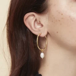 Boucles d'oreilles Créoles Perles de la Reine