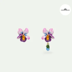 Online Boucles d'oreilles dormeuses Violette - Les Néréides Boucles D'Oreilles