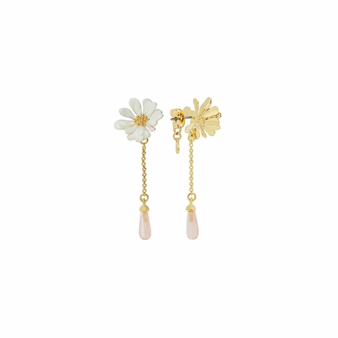 Boucles d'oreilles pendantes Fleur Blanche Berthe Morisot - Les Néréides X musée d'Orsay