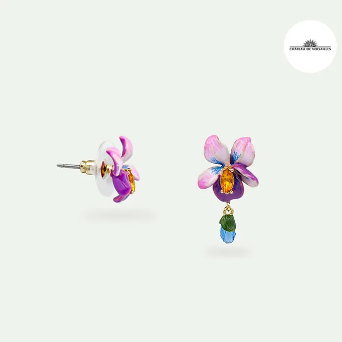 Boucles d'oreilles à tiges Violette - Les Néréides