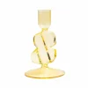 Bougeoir en verre Puddle Jaune