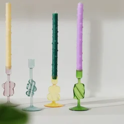 Bougeoir en verre Puddle Vert