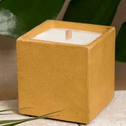 Discount Bougie Cube - Béton Jaune - Fleur d'oranger Art De La Maison