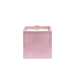 Hot Bougie Cube - Béton Rose - Fleur de coton Art De La Maison