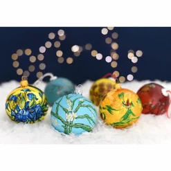 Sale Boule de Noël à paillettes Vincent van Gogh - Amandier en fleurs Décorations De Noël