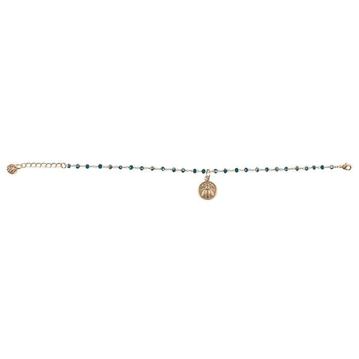 Bracelet Abeille - Bleu canard