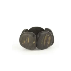 Outlet Bracelet articulé Galets en corne noire mate Bracelets