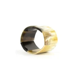 Bracelet articulé 7 pièces en corne noire finition mate