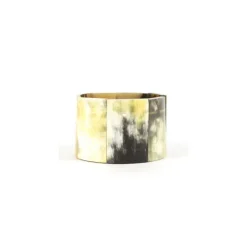 Bracelet articulé 7 pièces en corne noire finition mate