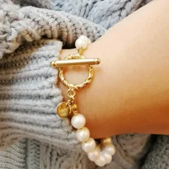 Bracelet Château de Versailles avec grandes perles d'eau douce - Les Cleias