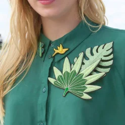 Broche Feuille de palmier verte - Macon & Lesquoy