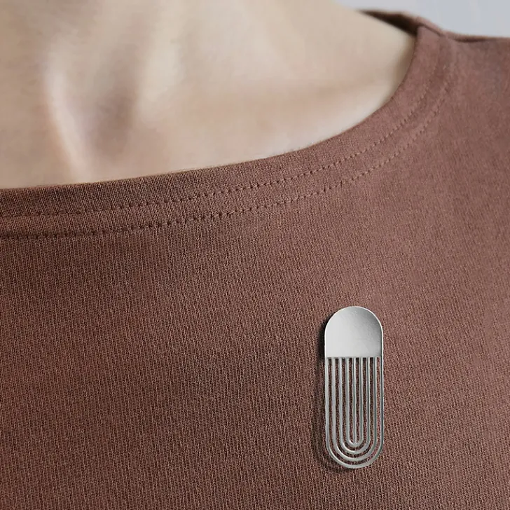 Broche magnétique oblongue argentée - Tout simplement, Broches