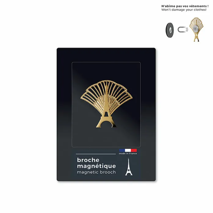 Broche magnétique Tour Eiffel Festif dorée - tout simplement,