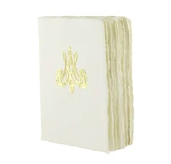 Cahier papier bouilli en cuve - Monogramme de Marie-Antoinette - Beige