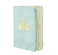 Cahier papier bouilli en cuve - Monogramme de Marie-Antoinette - Bleu
