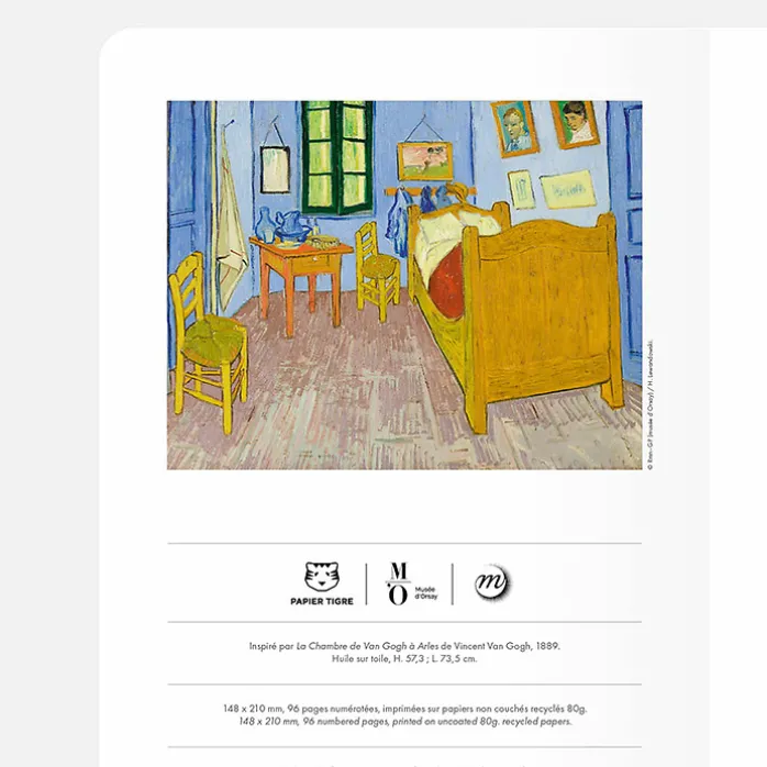 Cahier Vincent van Gogh - La chambre de Van Gogh à Arles - Orsay x Papier Tigre - A5