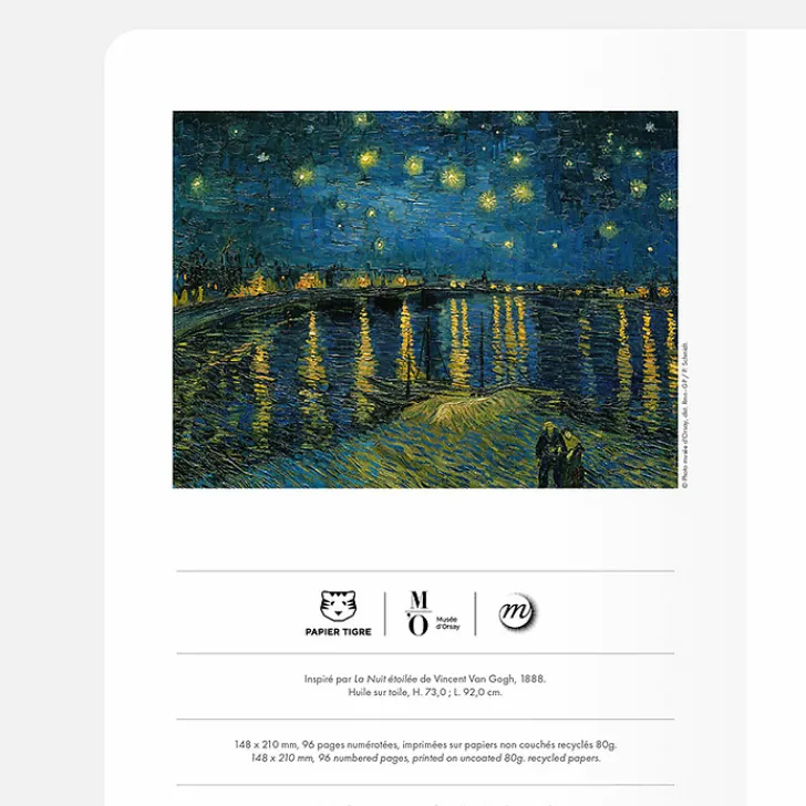 Cahier Vincent van Gogh - La Nuit étoilée - Orsay x Papier Tigre - A5 Cahiers Et Carnets