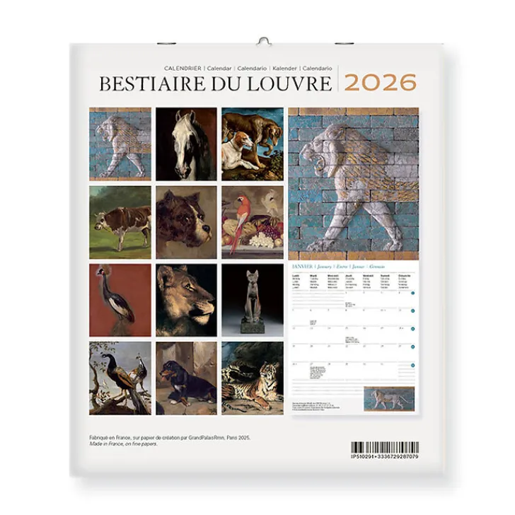 Calendrier 2026 - Bestiaire du Louvre - 15,5x18cm Calendriers Et Agendas
