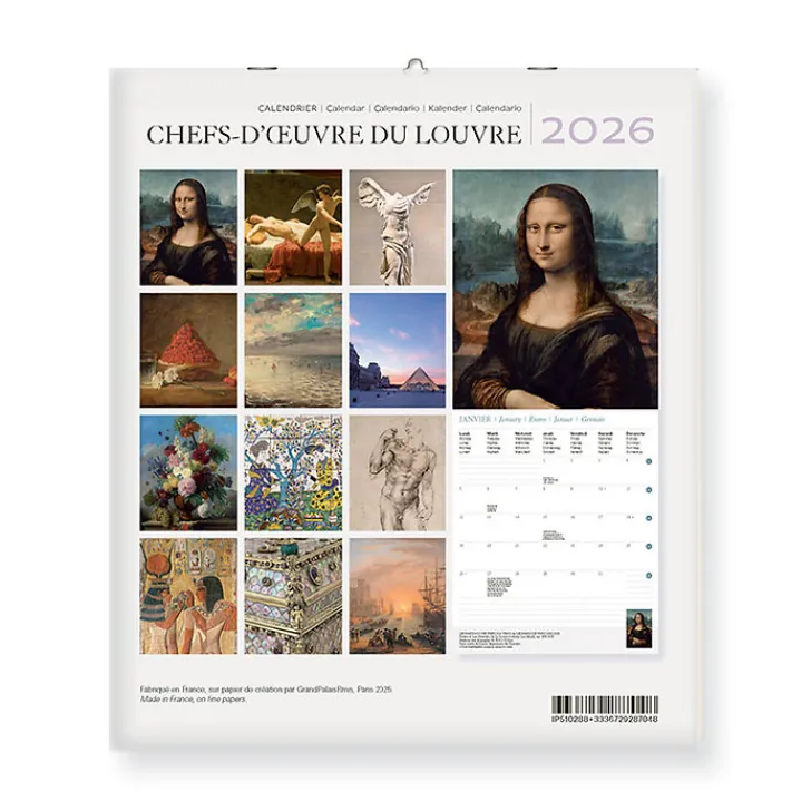 Outlet Calendrier 2026 - Chefs-d'œuvre du Louvre - 15,5x18cm Calendriers Et Agendas