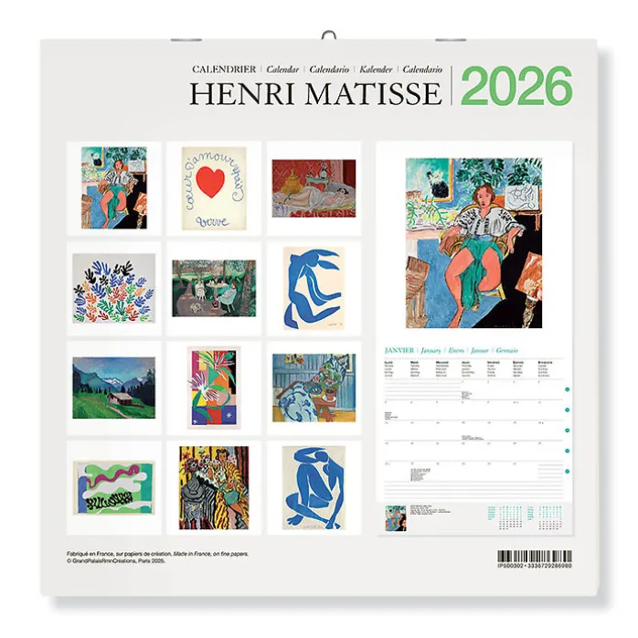 Calendrier 2026 - Henri Matisse - 30x30 cm