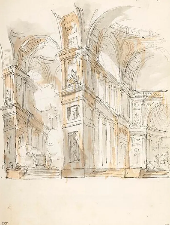 Caprice architectural animé (toiles sur châssis)