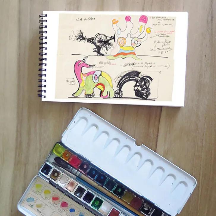Clearance Carnet de croquis à spirale Niki de Saint Phalle / Jean Tinguely - Le Paradis fantastique, 7 mars 1967 Cahiers Et Carnets
