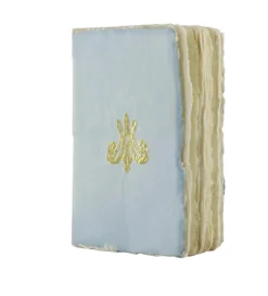 Carnet papier bouilli en cuve - Monogramme de Marie-Antoinette - Bleu