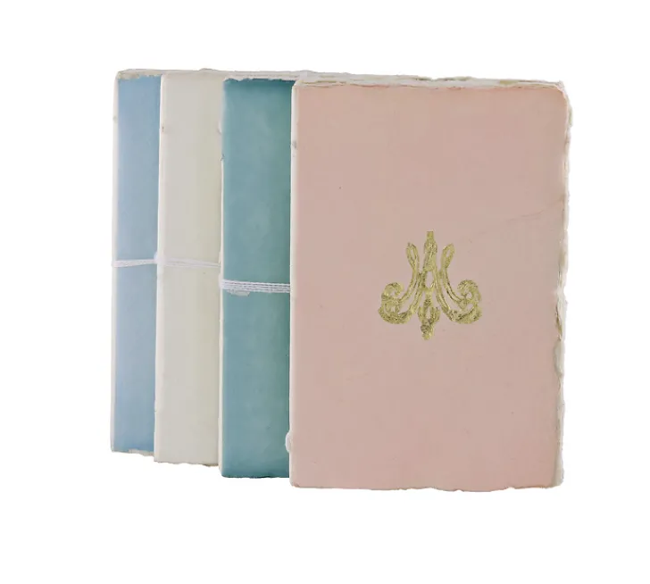 Outlet Carnet papier bouilli en cuve - Monogramme de Marie-Antoinette - Céladon Cahiers Et Carnets