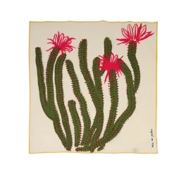 Online Carré de soie Cactus Beige 60x60cm - Mii Foulards, Étoles, Châles