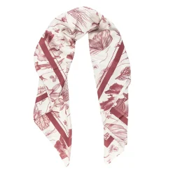 Hot Carré de soie 90x90cm - Herbier du roi Rouge - Maison Baluchon Foulards, Étoles, Châles