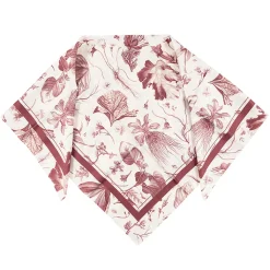 Hot Carré de soie 90x90cm - Herbier du roi Rouge - Maison Baluchon Foulards, Étoles, Châles