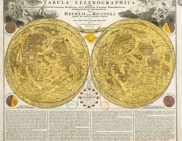Carte de la Lune : Tabula selenographica (panneaux aluminium)